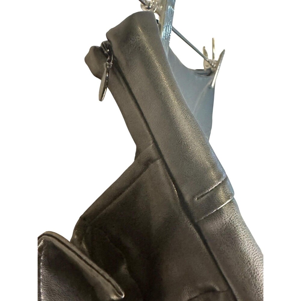 I.AM.GIA Skirt Womens Small Black Faux Leather Pleated Mini Wrap Buckle Belt - Picture 6 of 8